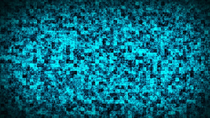 blue and black illustration mosaic abstract digital art cyan 2k 4k