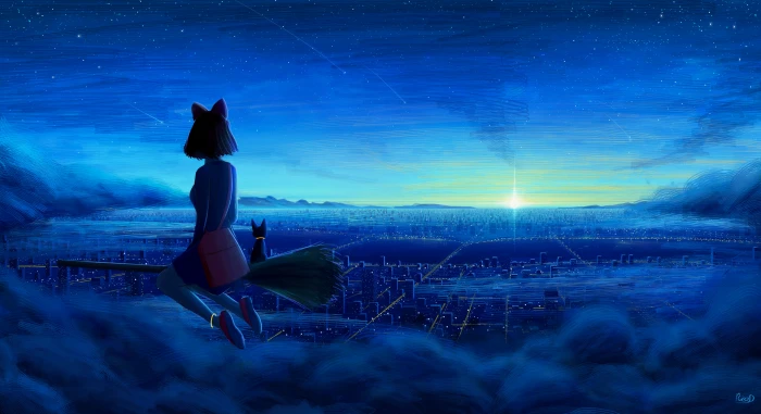 digital art artwork fantasy cats dusk dark 2k 4k 5k