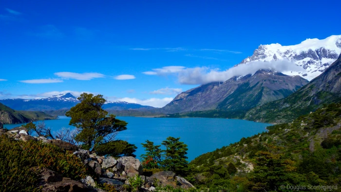 landscape photo of body water surrounded by mountains torres del paine national park 2k 4k