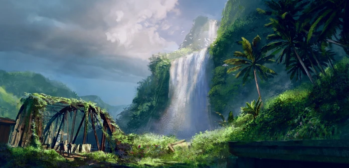 landscape waterfall Far Cry 3 tree plant beauty in nature 2k 4k 5k
