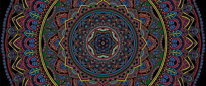 Mandala colorful abstract texture multi colored pattern 2k 4k