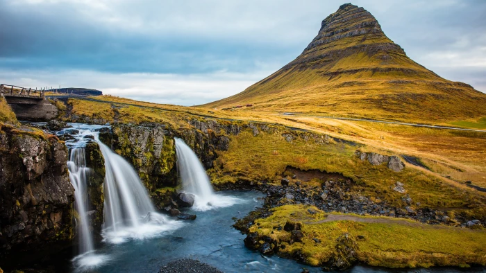 nature Iceland waterfall landscape 2k 4k