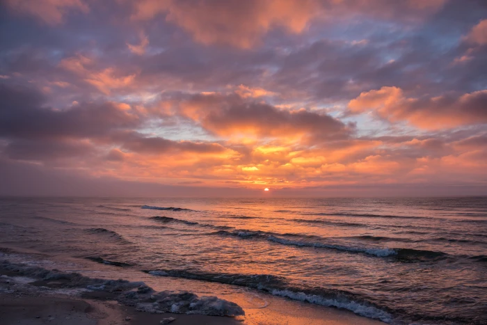 ocean horizon during sunset in landscape photography Sunrise 2k 4k 5k