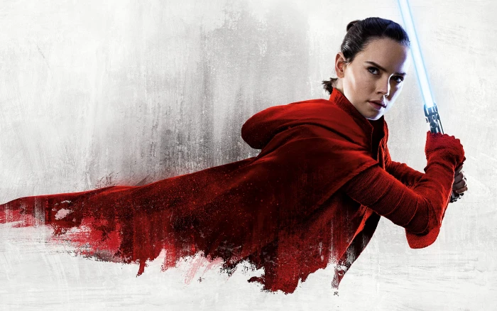Rey Daisy Ridley Star Wars The Last Jedi one person red 2k 4k