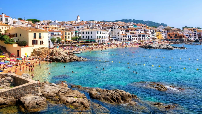 sea calella de palafrugell coast girona sky town tourism 2k 4k