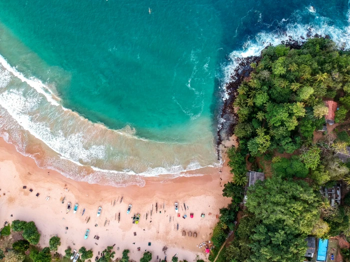 Aerial Photography of Sea aerial shot beach coast daylight 2k 4k