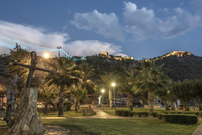 alanya castle turkey antalya sunset iskele sky background 2k 4k 5k