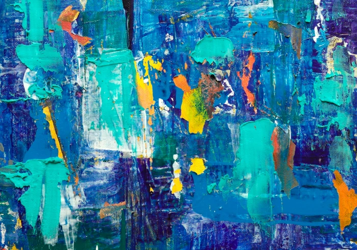 blue abstract painting modern art wall wallpaper background 2k 4k 5k