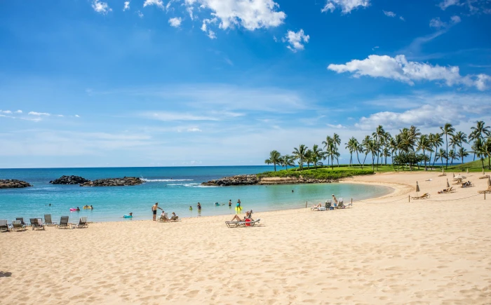 body of water lagoon ko olina hawaii oahu ocean clouds 2k 4k 5k