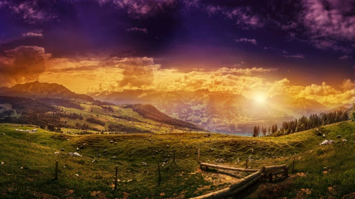 brown and blue mountain digital wallpaper Switzerland 2k 4k 5k