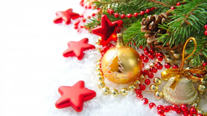 gold Christmas bauble New Year decoration fir tree 2k 4k 5k 8k