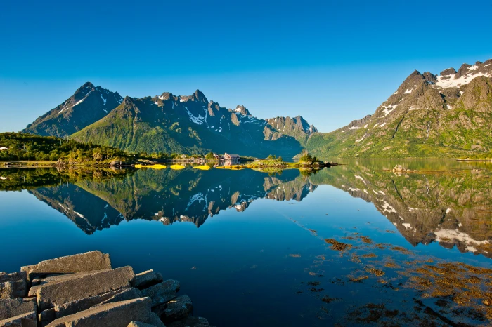 landscape photography of bodies water fjell fj ll lofoten 2k 4k