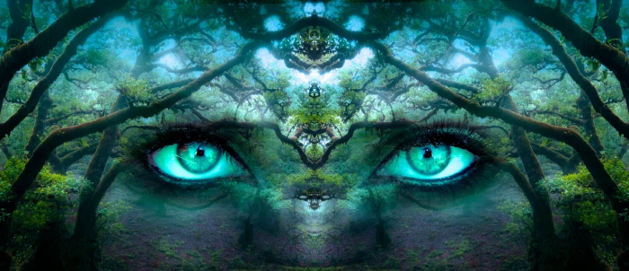 nature eye portrait painting fantasy eyes forest aesthetic 2k 4k 5k
