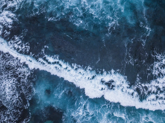 sea waves aerial view of seashore during daytime drone ocean 2k 4k