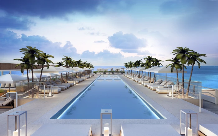 travel Miami pool booking hotel south beach sea water 2k 4k 5k