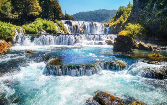 Waterfalls Strbacki Buk River Una Bosnia And Herzegovina Landscape Nature Desktop Hd Wallpaper For Pc Tablet Mobile 2k 4k