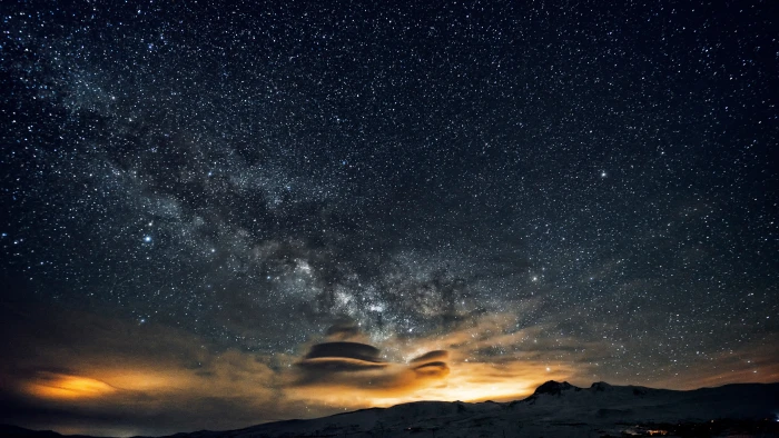 silhouette of mountains during night time in landscape photography 2k 4k 5k