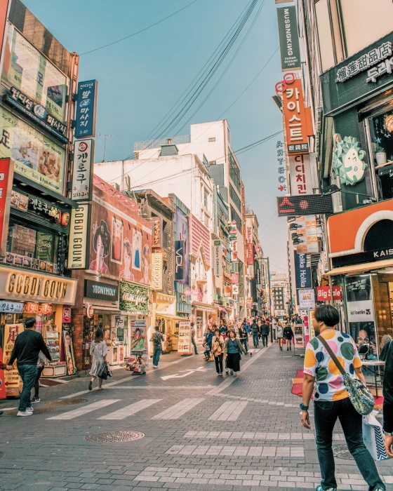 people walking on road surrounded by buildings person street 2k 4k