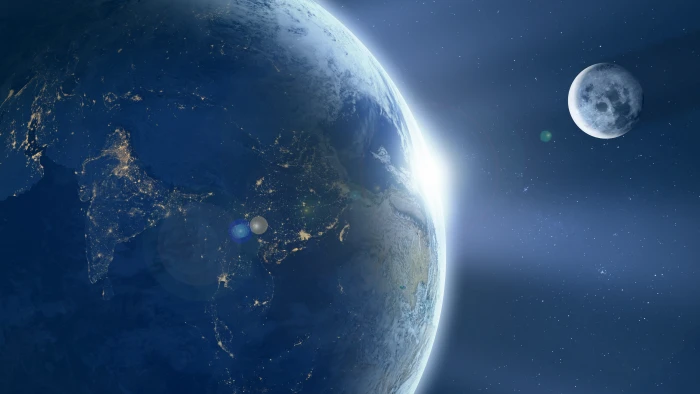 planet earth and moon illustration 2k 4k 5k 8k