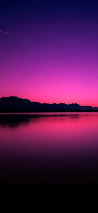 Cool twilight over purple lake Wallpaper
