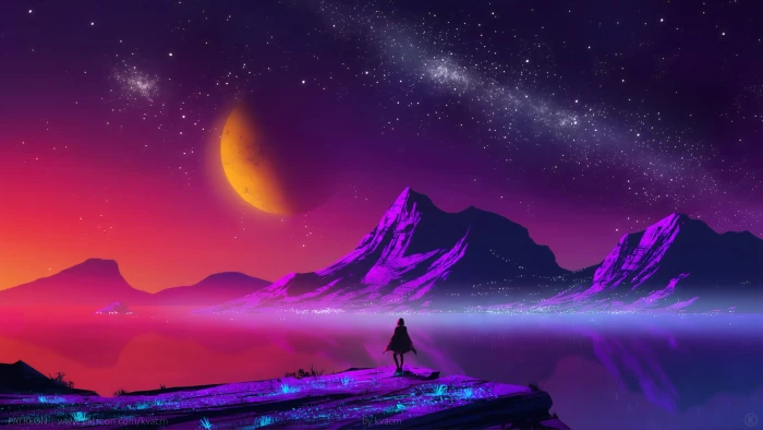 Artwork Wallpaper fantasy alone colorful sky 2k