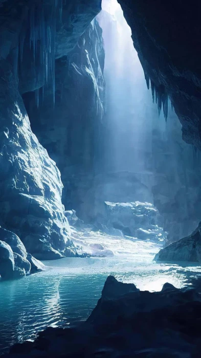 Ice Cave glacier portrait lake nature