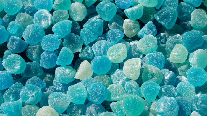 blue and green jelly candies food sweets macro cyan sugar 2k