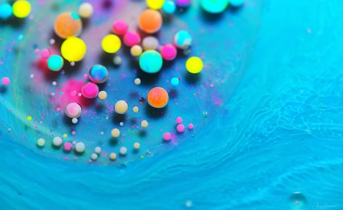 Bright Vibrant Colors Paint Bubbles Aero Colorful Drops Photography 2k