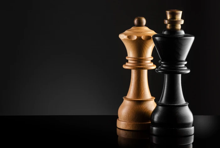 brown queen and black king chess pieces macro figure strategy 36 2k