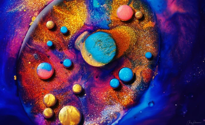 Glitter Paint Bubbles Macro Aero Colorful Drops Bright Photography 2k