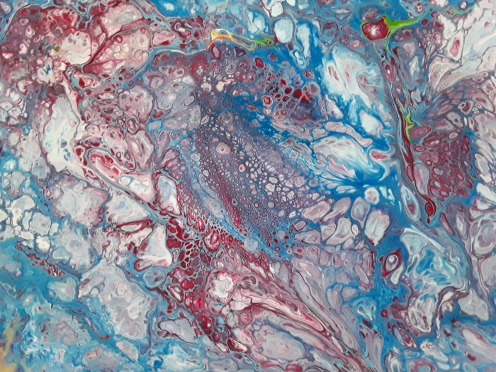 multicolored abstract painting white blue macro fluid flow 2k