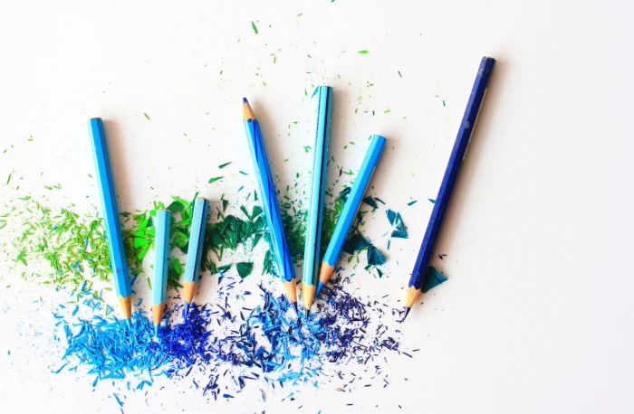seven blue color pencils drawing coloring colored 2k 4k 5k