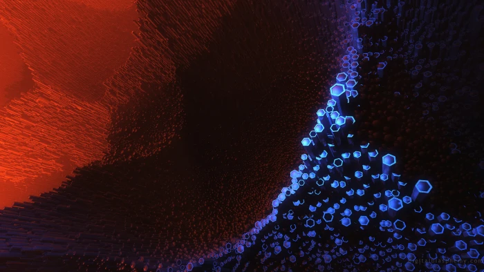 underwater photography digital art Abstract hexagon render 2k