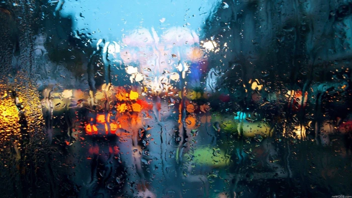 bokeh water on glass FaZe Rain drops lights window 2k