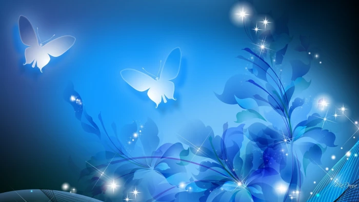 Butterfly Silhouette flower and butterfly with bokeh lights animation 2k