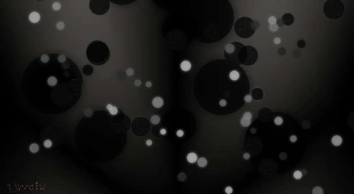 BW Bokeh black gray and white polka dot illustration Aero 2k