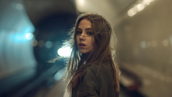 women s green shirt shallow focus photography of woman portrait 2k