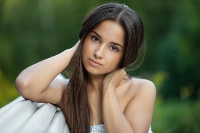 women s white strapless top face portrait Maxim Maximov Jana Tsvetkova 63 2k