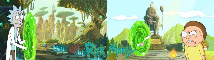 dual display Rick and Morty monitors 9 widescreen dualmonitor dualscreen 2k 4k
