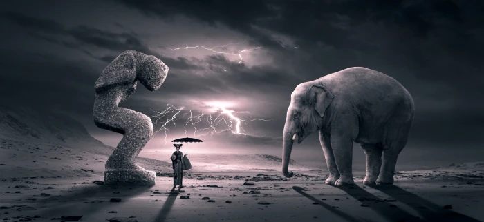 fantasy surreal scene elephant figure dream mystical 2k 4k 5k