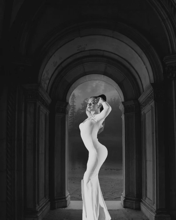 girl old woman retro portrait fantasy composing mysterious 2k