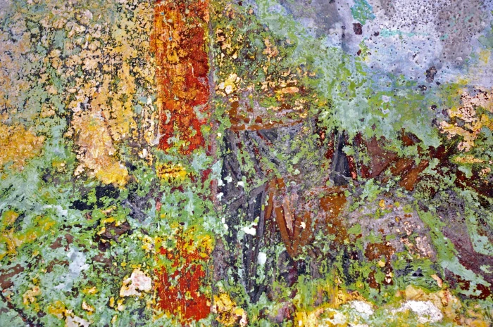 green red and yellow abstract illustration church painting 2k