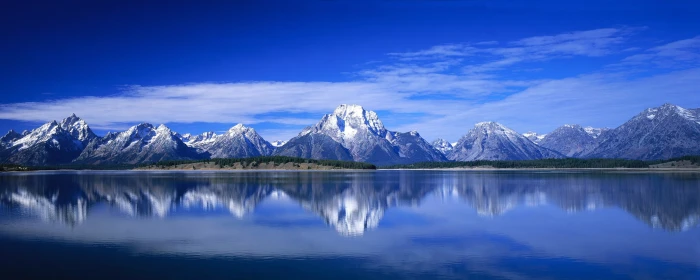 Blue Mountains Dual Monitor reflection lake scenics nature widescreen dualmonitor dualscreen 2k