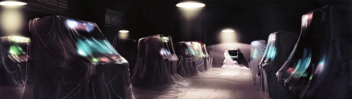 multiple display dual monitors lights arcade cabinet Tron Legacy widescreen dualmonitor dualscreen 2k 4k