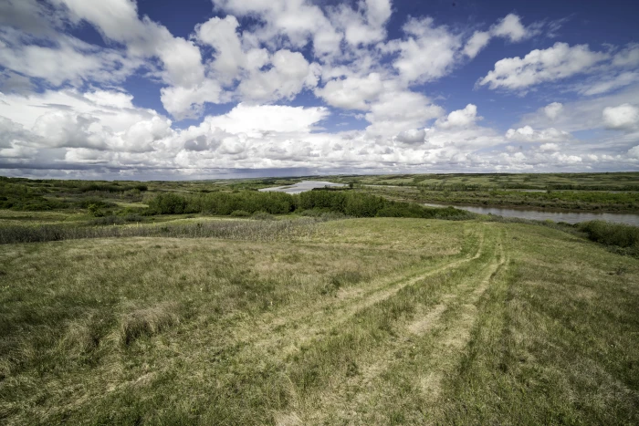 Grassland and river scenery in Saskatchewan clouds featured 2k 4k 5k