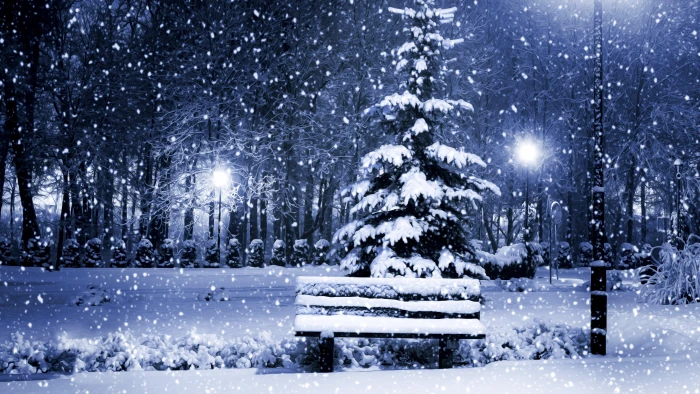 xmas snow snowfall snowing bench christmas wintertime 2k 4k 5k 8k