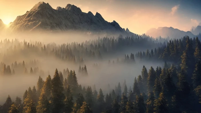 Foggy mountain Nature wallpaper 2k