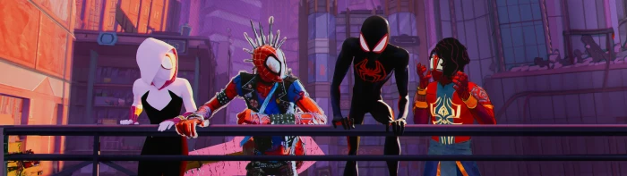 Across The Spider Verse AI extended edges for ultrawide dual monitor 2k 4k 5k