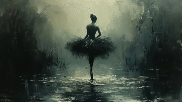 Dark Moody Ballerina Painting 2k