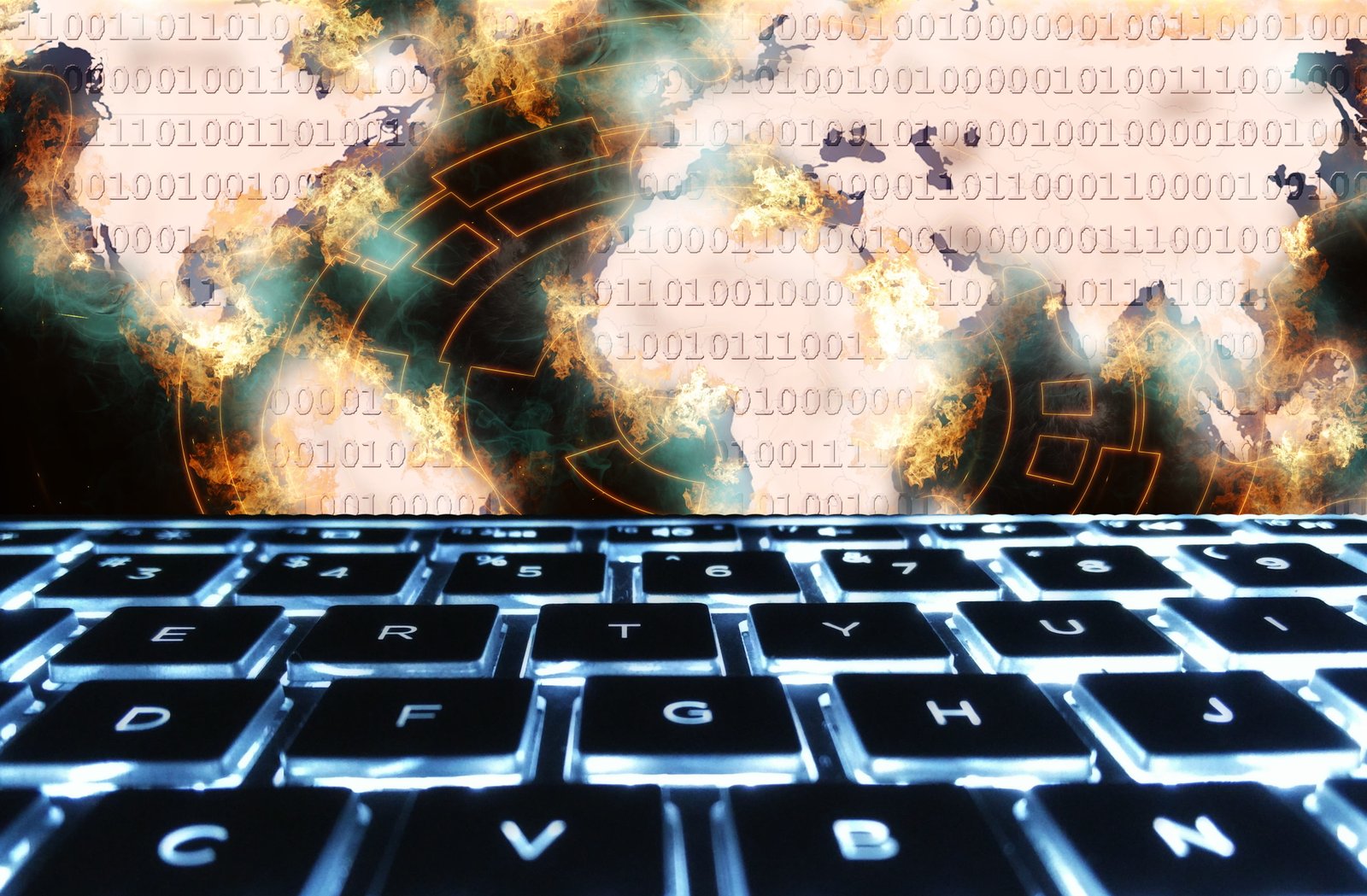 black computer keyboard ransomware cyber crime security malware 2k 4k